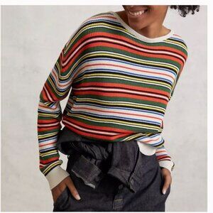 Kule The Millie Striped  Ribbed  Sweater Silk Blend Sz XS